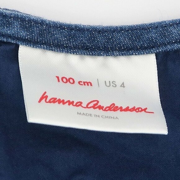 Hanna Andersson Jumper Fruit Embroidered Ice Cream Denim Dress 100cm Girl's US 4 - Picture 5 of 7